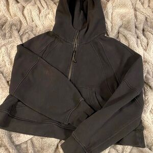lululemon Cropped Black Scuba Hoodie Sweatshirt